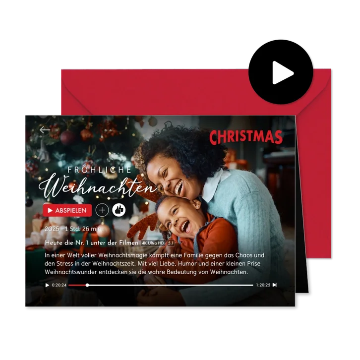 Weihnachtskarte Weihnachtsfilm Streaming Dienst