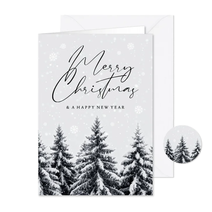 Weihnachtskarte Winterlandschaft international Firma
