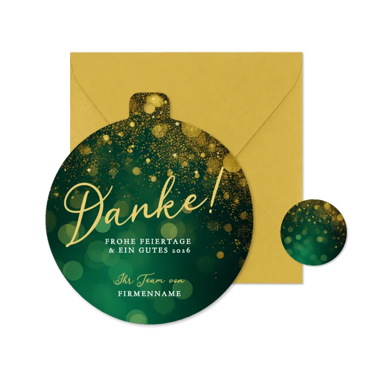Weihnachtskugel geschäftliche Dankeskarte Weihnachten