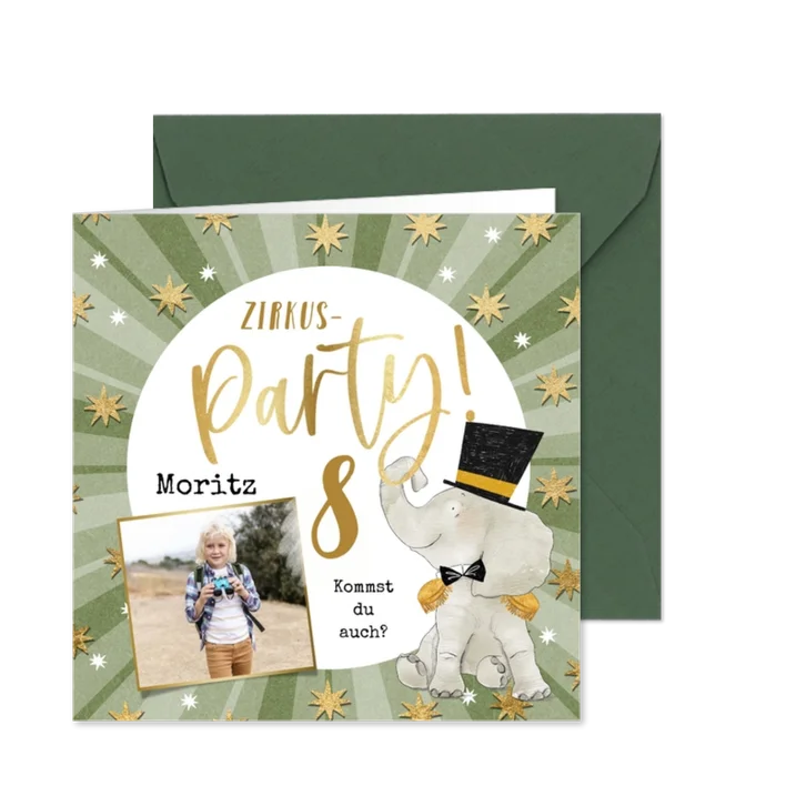 Zirkus-Einladung 8. Kindergeburtstag