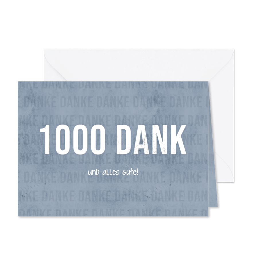 1000 Dank Dankeskarte - Karteneindruck