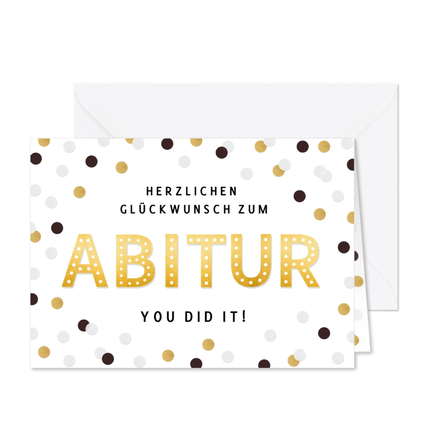 Abitur Glückwunschkarte Konfetti - Karteneindruck