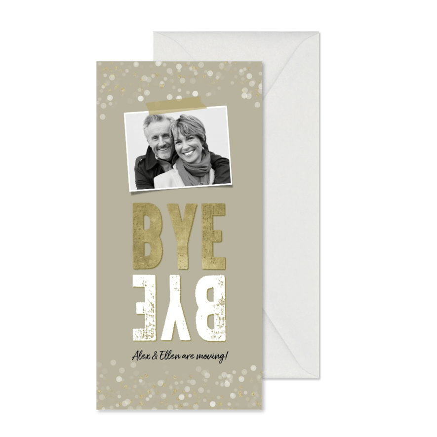 Abschiedsfeier Einladung Bye Bye mit Foto - Karteneindruck