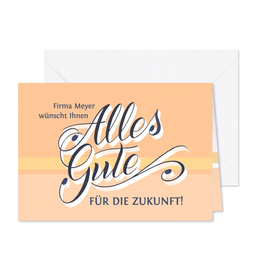 Abschiedskarte mit Hand-Lettering "Alles Gute" - Karteneindruck
