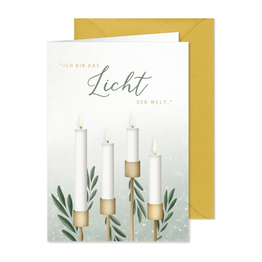 Adventskarte christlich vier Kerzen - Karteneindruck