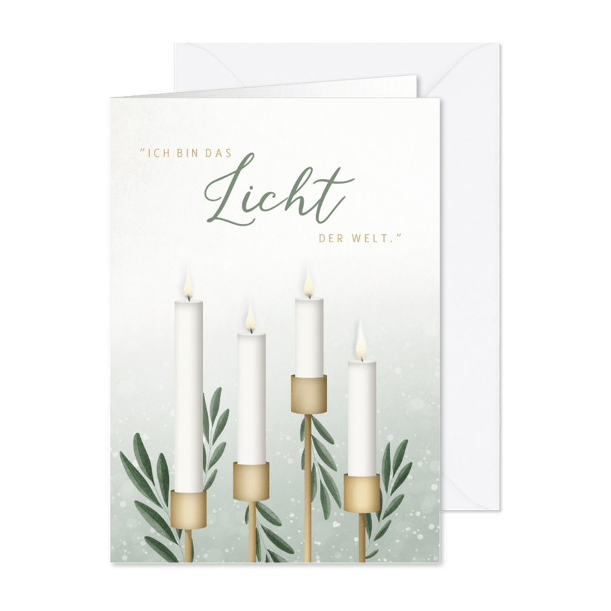 Adventskarte christlich vier Kerzen - Karteneindruck