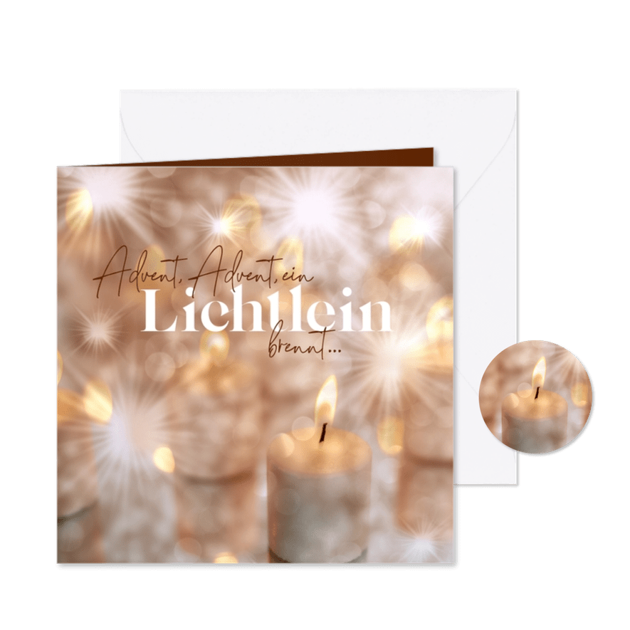 Adventskarte Kerzenschein - Karteneindruck