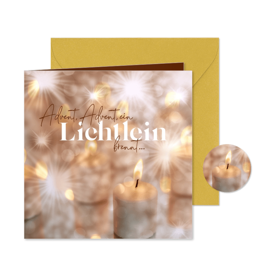 Adventskarte Kerzenschein - Karteneindruck