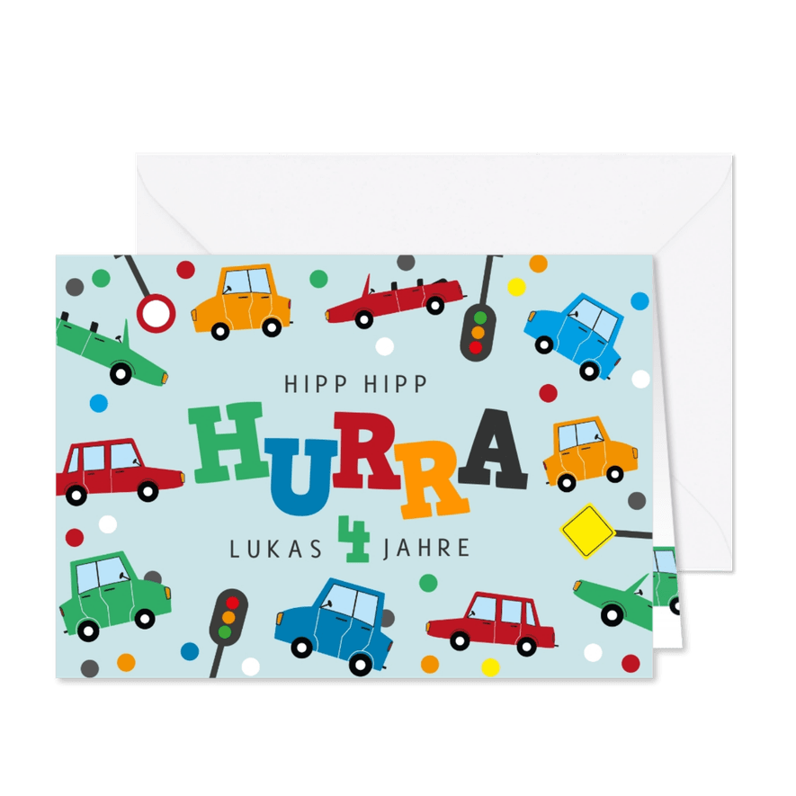 Auto-Geburtstagskarte Kind - Karteneindruck
