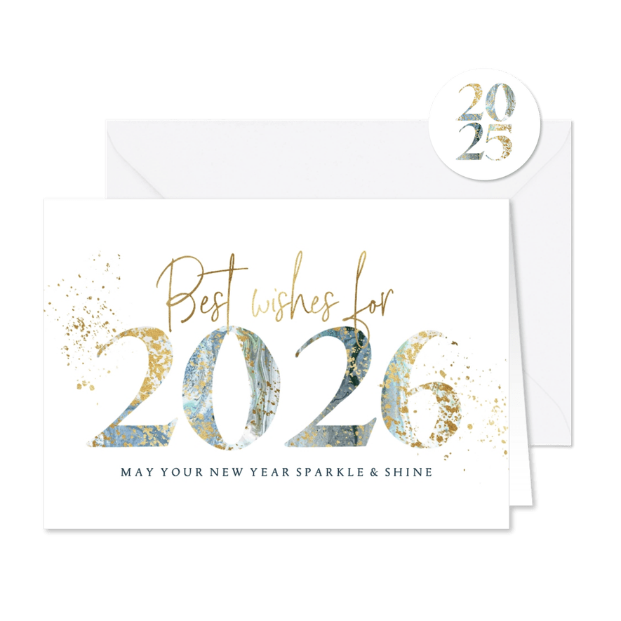 'Best Wishes'-Neujahrskarte - Karteneindruck