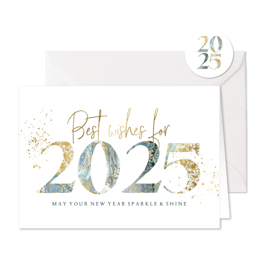 'Best Wishes'-Neujahrskarte - Karteneindruck
