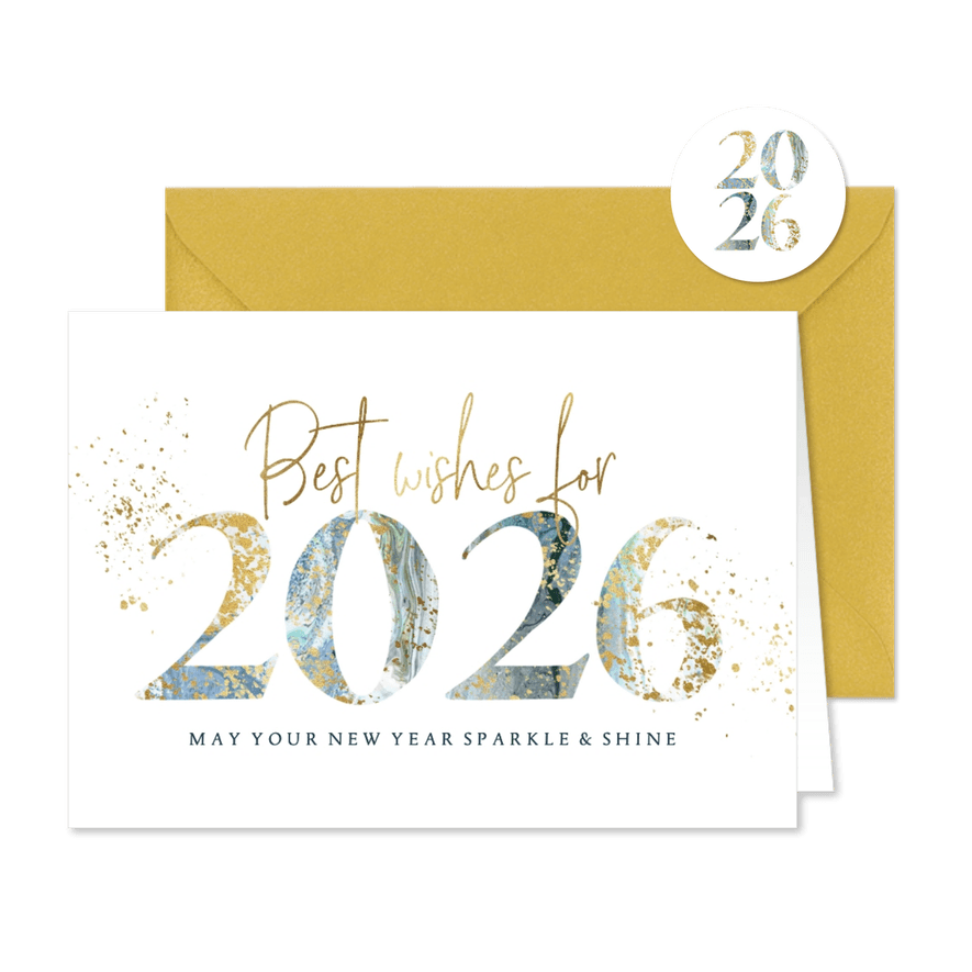'Best Wishes'-Neujahrskarte - Karteneindruck