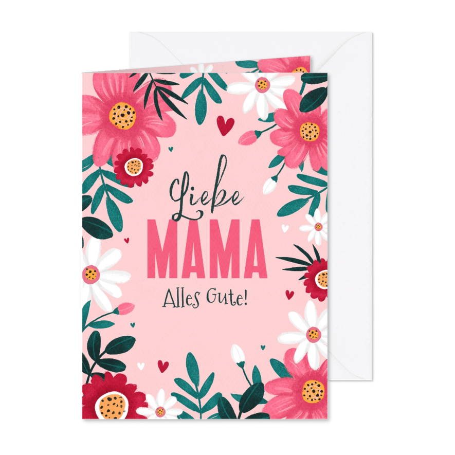 Blumen-Geburtstagskarte für Mama - Karteneindruck