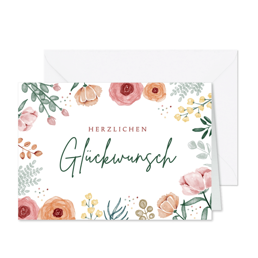 Blumen-Geburtstagskarte - Karteneindruck

