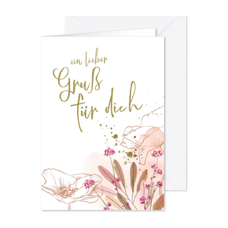 Blumengrußkarte 'Für dich' - Karteneindruck