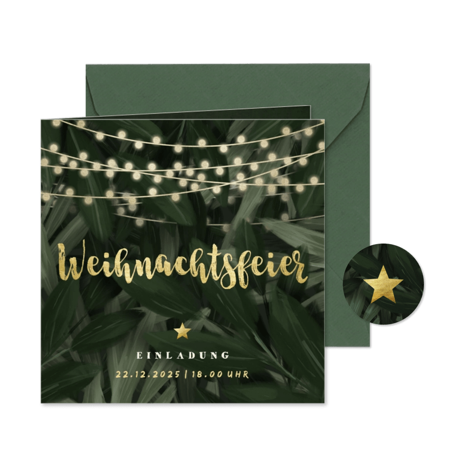 Botanische Einladung zur Weihnachtsfeier - Karteneindruck