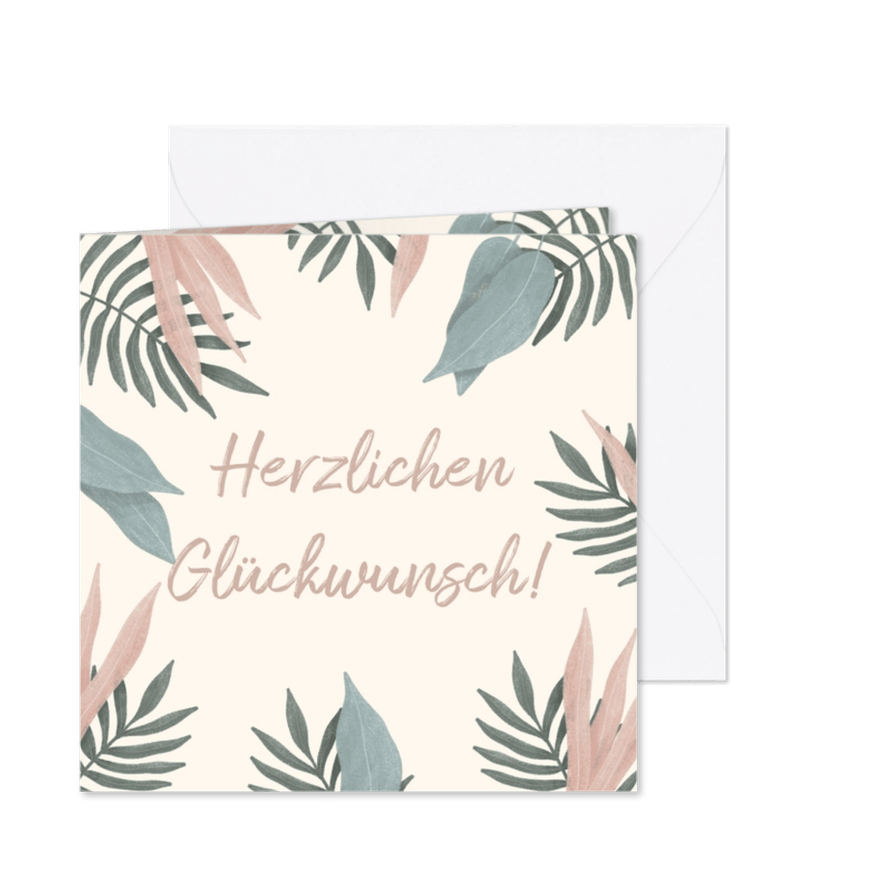 Botanische Glückwunschkarte zum Geburtstag mit Foto innen - Karteneindruck