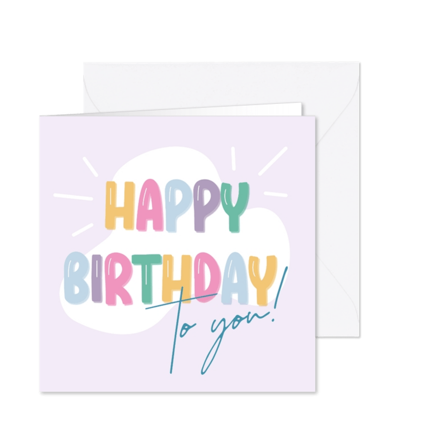 Bunte Geburtstagskarte Happy Birthday - Karteneindruck