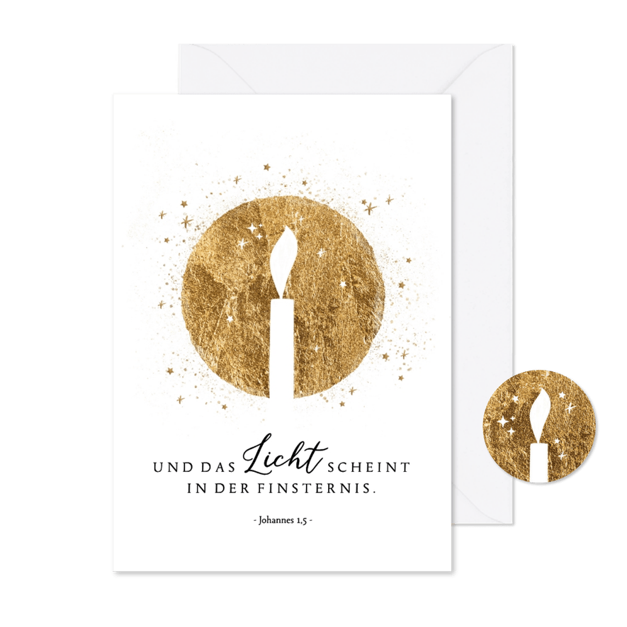 Christliche Neujahrskarte 'Licht in der Finsternis' - Karteneindruck
