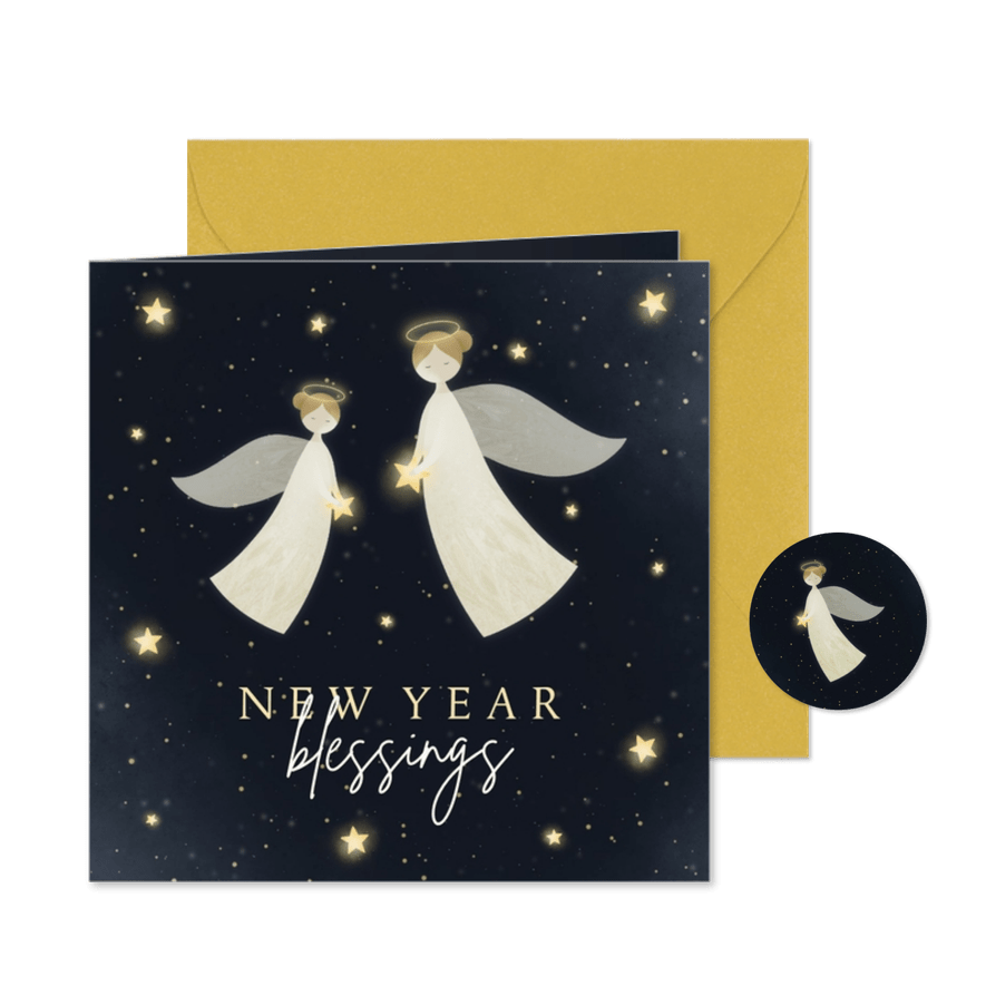 Christliche Neujahrskarte 'New years blessings'  - Karteneindruck

