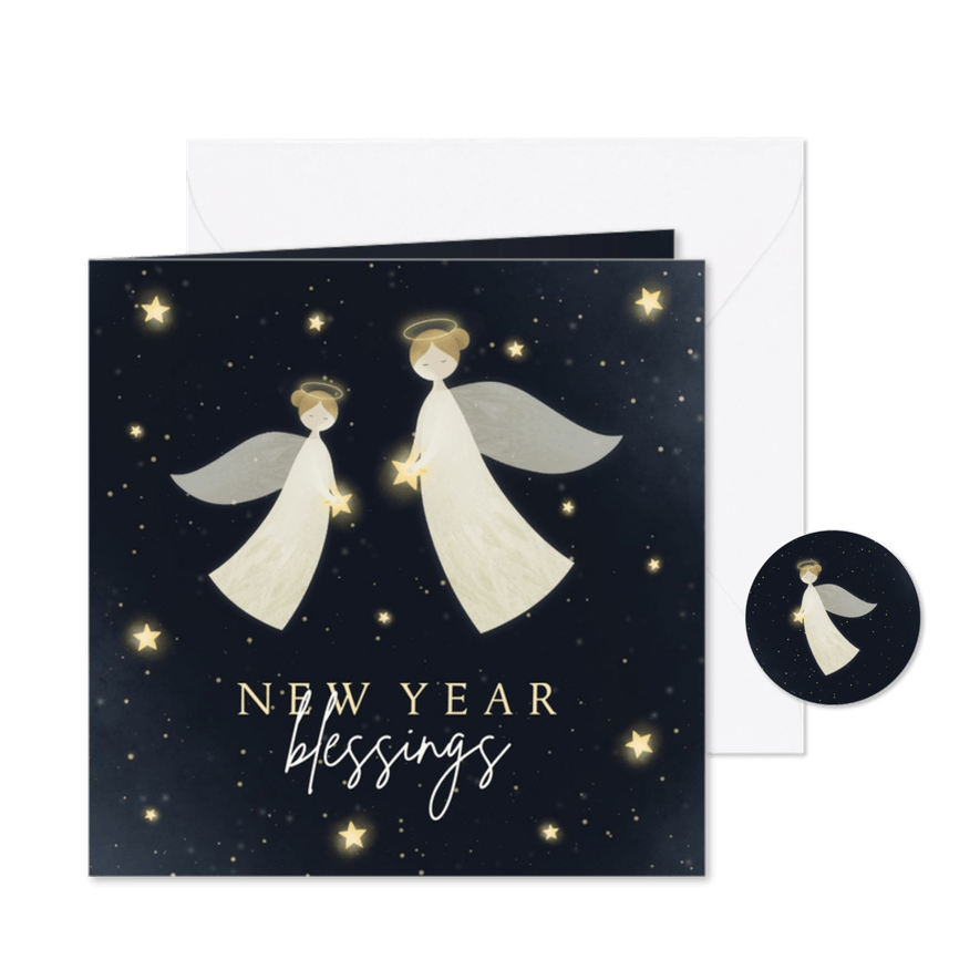 Christliche Neujahrskarte 'New years blessings' - Karteneindruck