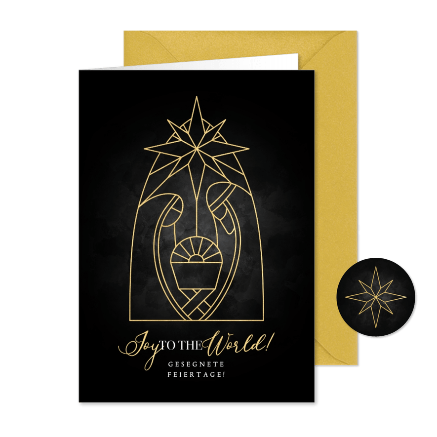 Christliche Weihnachtskarte Krippe - Karteneindruck
