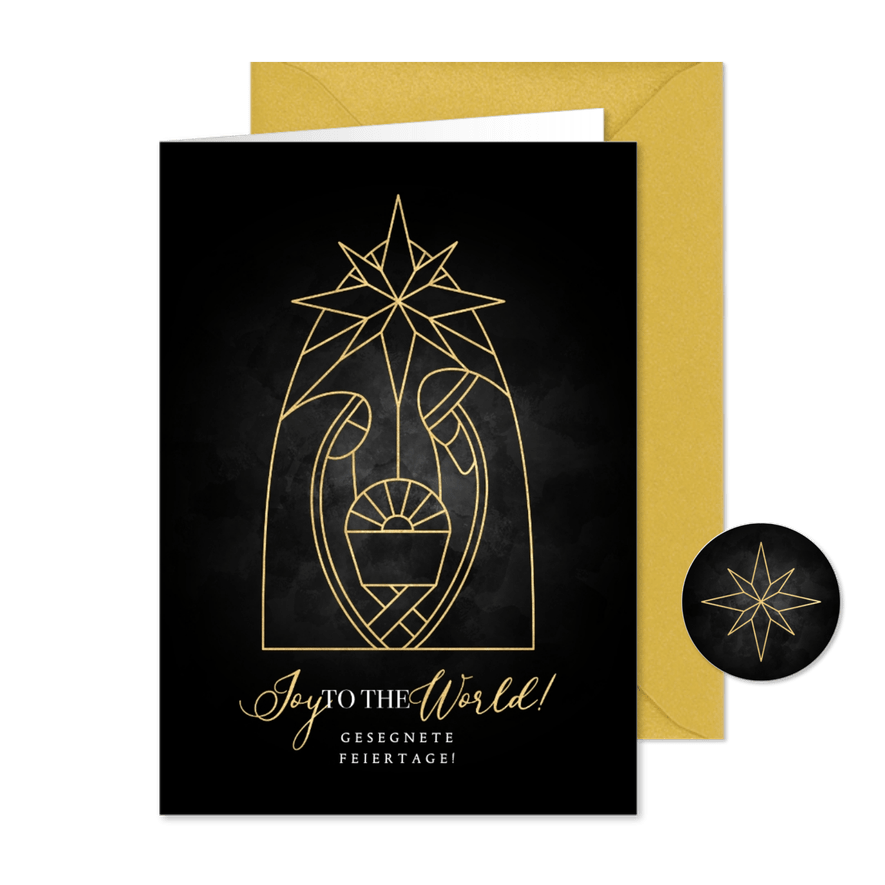 Christliche Weihnachtskarte Krippe - Karteneindruck