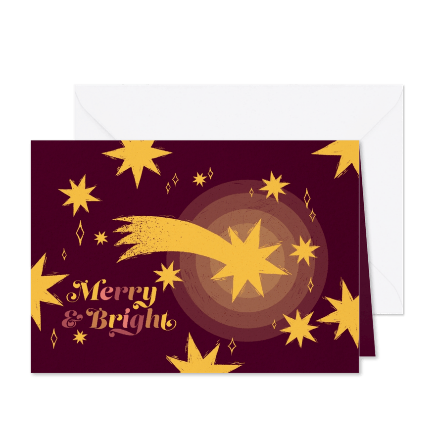 Christliche Weihnachtskarte mit Weihnachtssternen - Karteneindruck