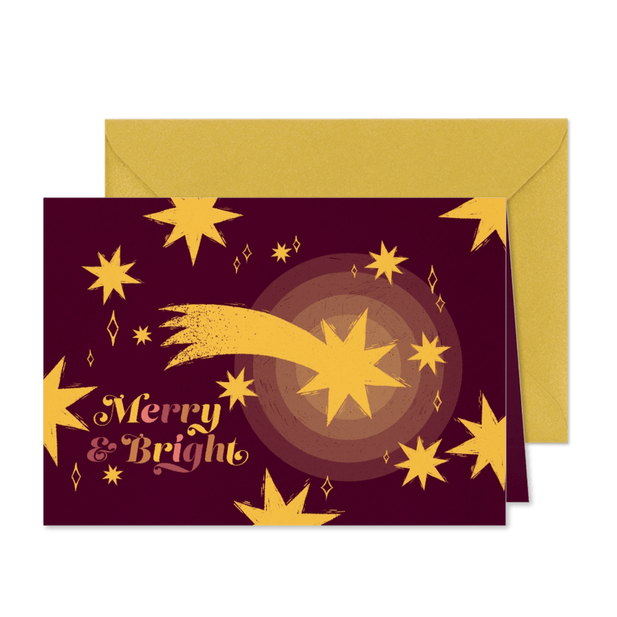 Christliche Weihnachtskarte mit Weihnachtssternen - Karteneindruck
