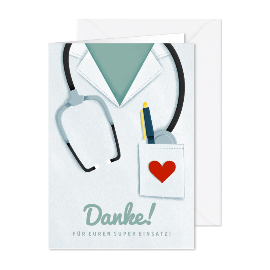 Dankeschön-Karte für Krankenhaus - Karteneindruck