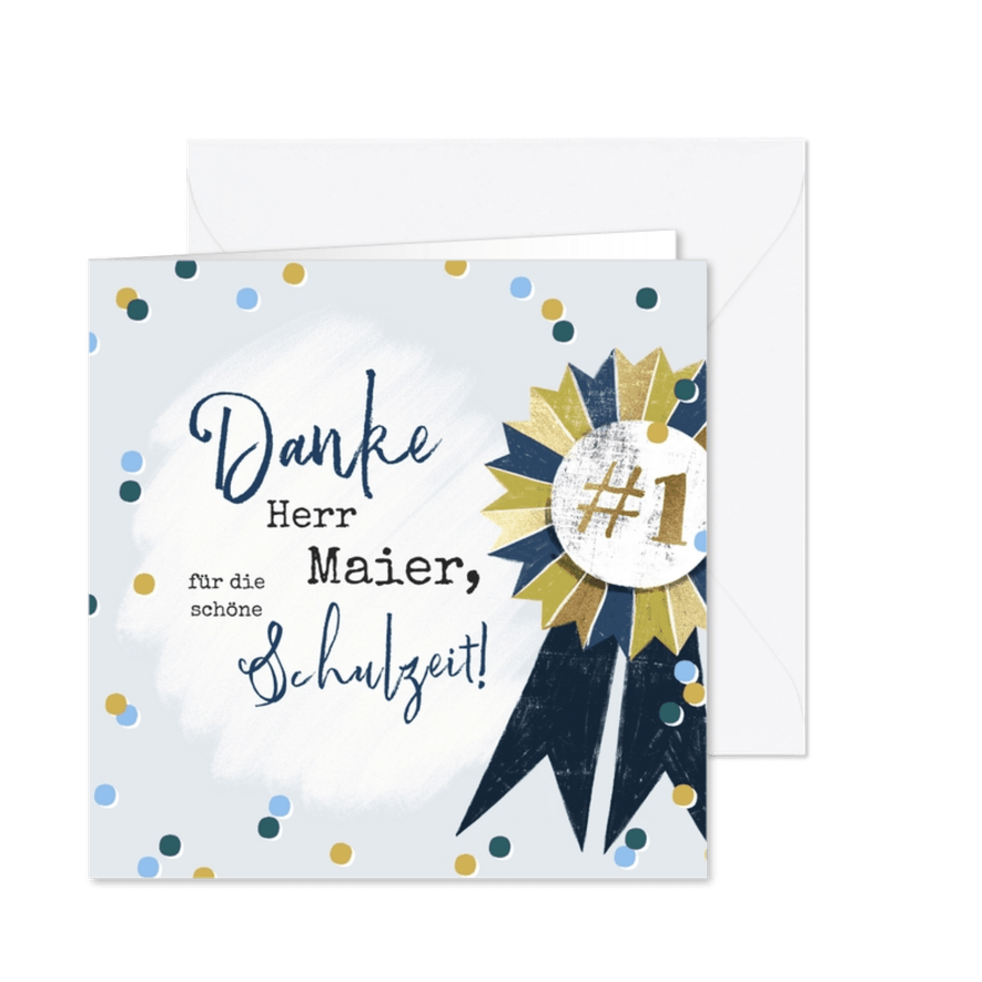 Dankeschönkarte Lehrer Nr. 1 - Karteneindruck