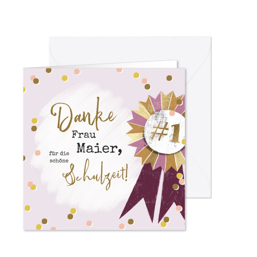 Dankeschönkarte Lehrerin Nr. 1 - Karteneindruck