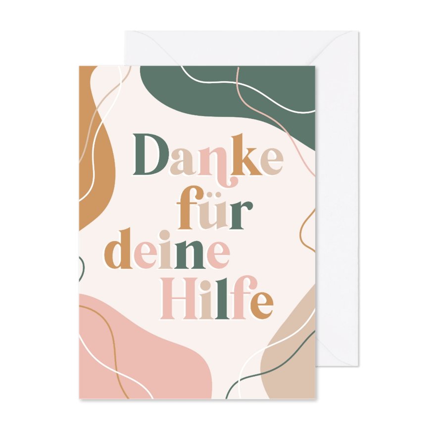 Dankeskarte abstrakt 'Danke für deine Hilfe' - Karteneindruck