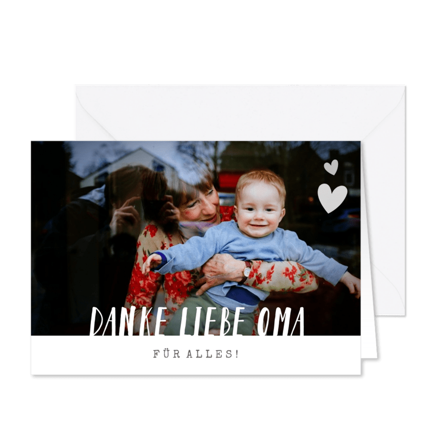 Dankeskarte Babysitter - Karteneindruck