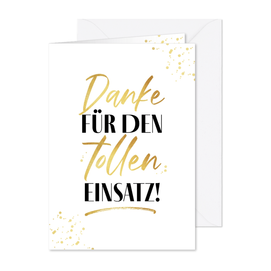 Dankeskarte 'Einsatz' Goldlook - Karteneindruck