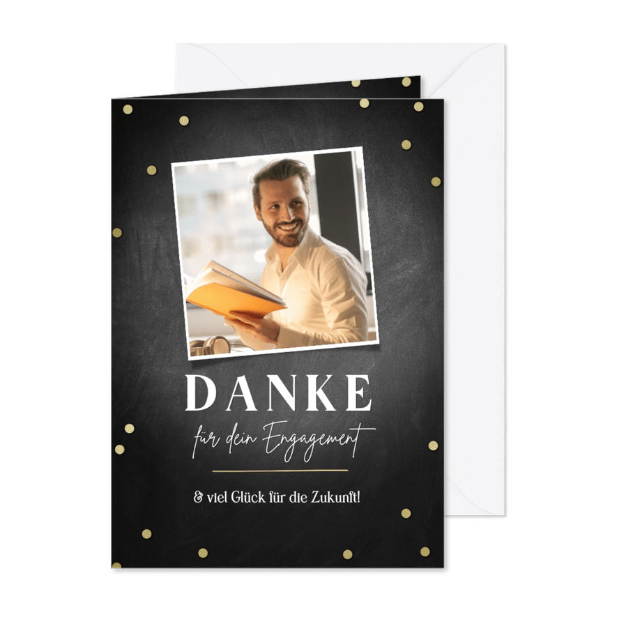 Dankeskarte für Mitarbeiter mit Foto - Karteneindruck