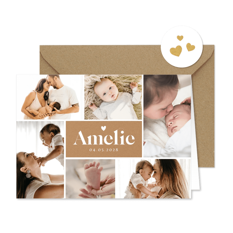 Dankeskarte Geburt mit Fotoserie - Karteneindruck