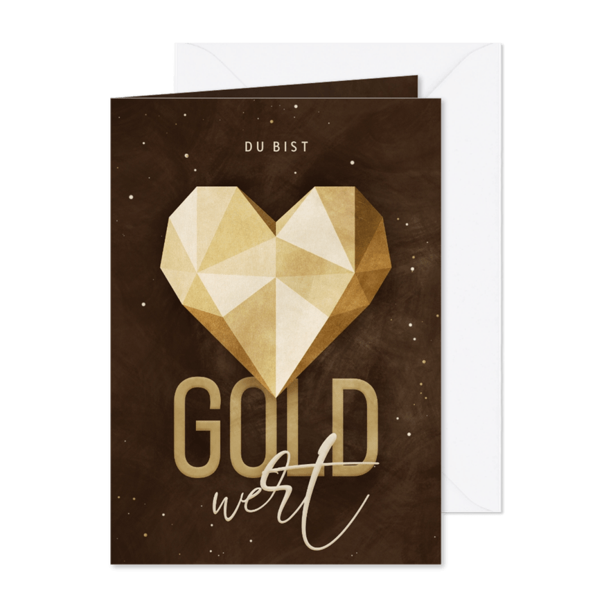 Dankeskarte 'Gold wert' - Karteneindruck