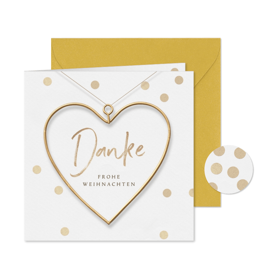 Dankeskarte Herz Weihnachten Kollegen - Karteneindruck