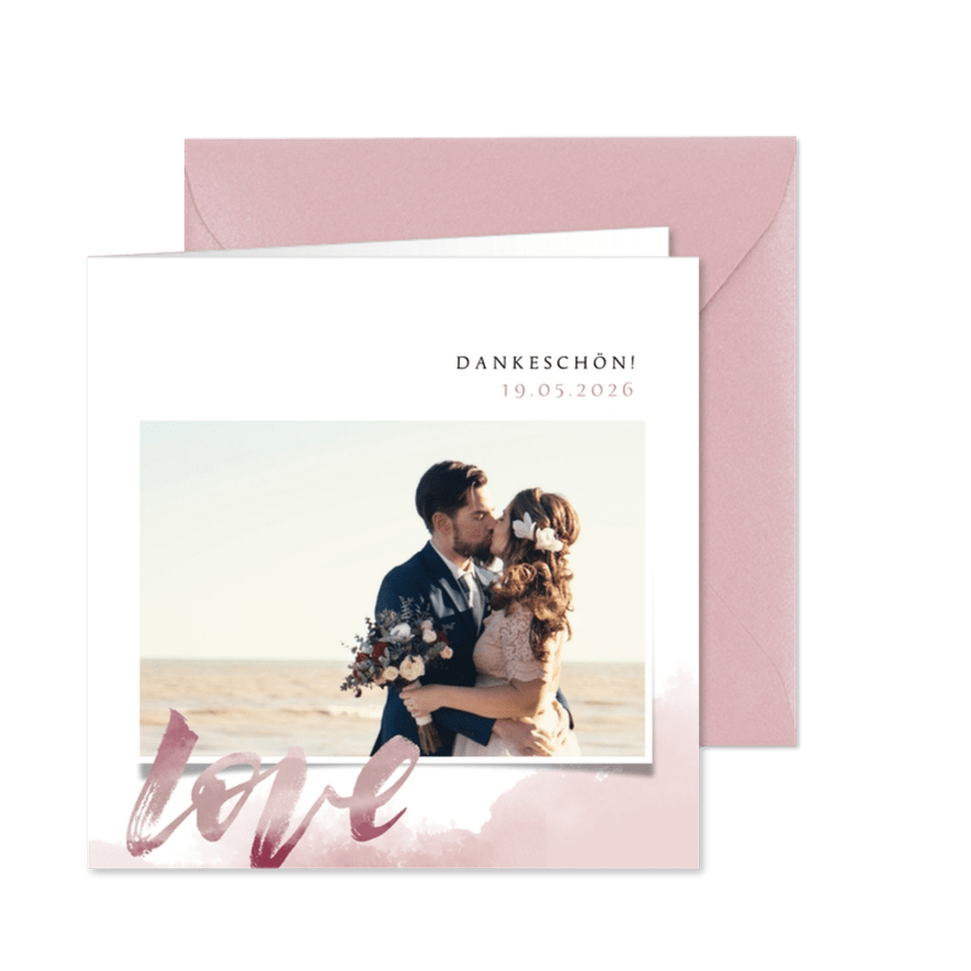 Dankeskarte Hochzeit Love Lettering - Karteneindruck