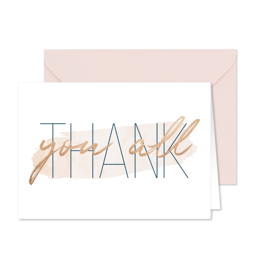 Dankeskarte Hochzeitstag Thank you all - Karteneindruck
