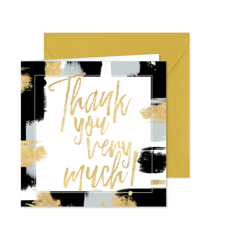 Dankeskarte Jubiläum Pinselstrich - Karteneindruck