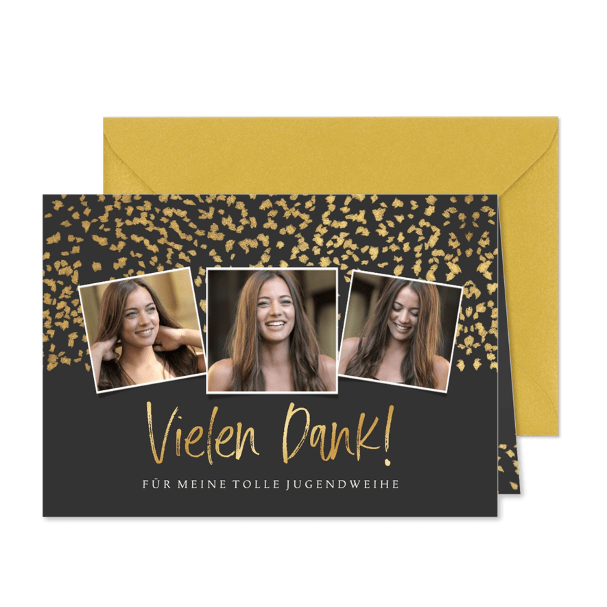 Dankeskarte Jugendweihe Fotocollage - Karteneindruck
