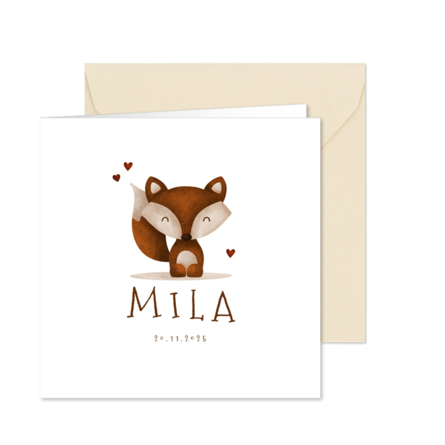 Dankeskarte kleiner Fuchs Foto Innenseite - Karteneindruck
