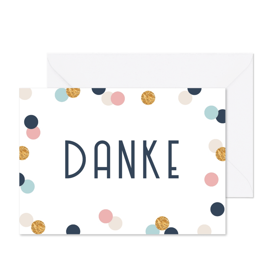 Dankeskarte Konfetti - Karteneindruck
