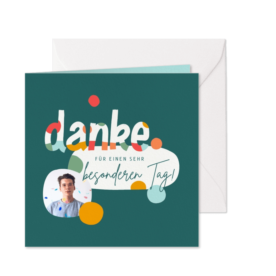 Dankeskarte Konfirmation modernes Lettering - Karteneindruck
