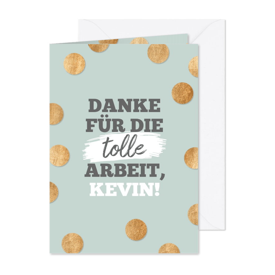 Dankeskarte Mitarbeiter 'tolle Arbeit' - Karteneindruck