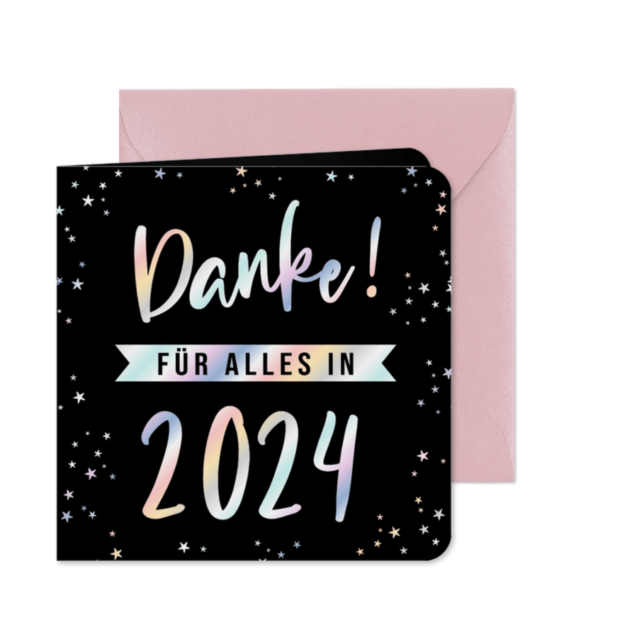 Dankeskarte Mitarbeiter Weihnachten Sterne - Karteneindruck