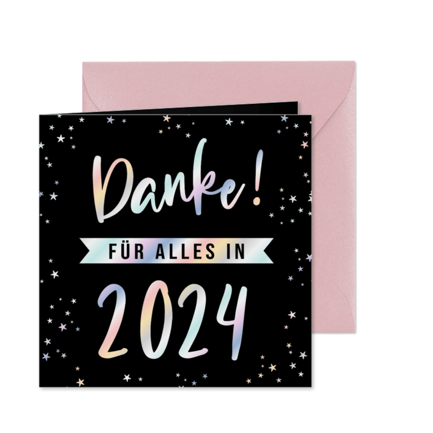 Dankeskarte Mitarbeiter Weihnachten Sterne - Karteneindruck