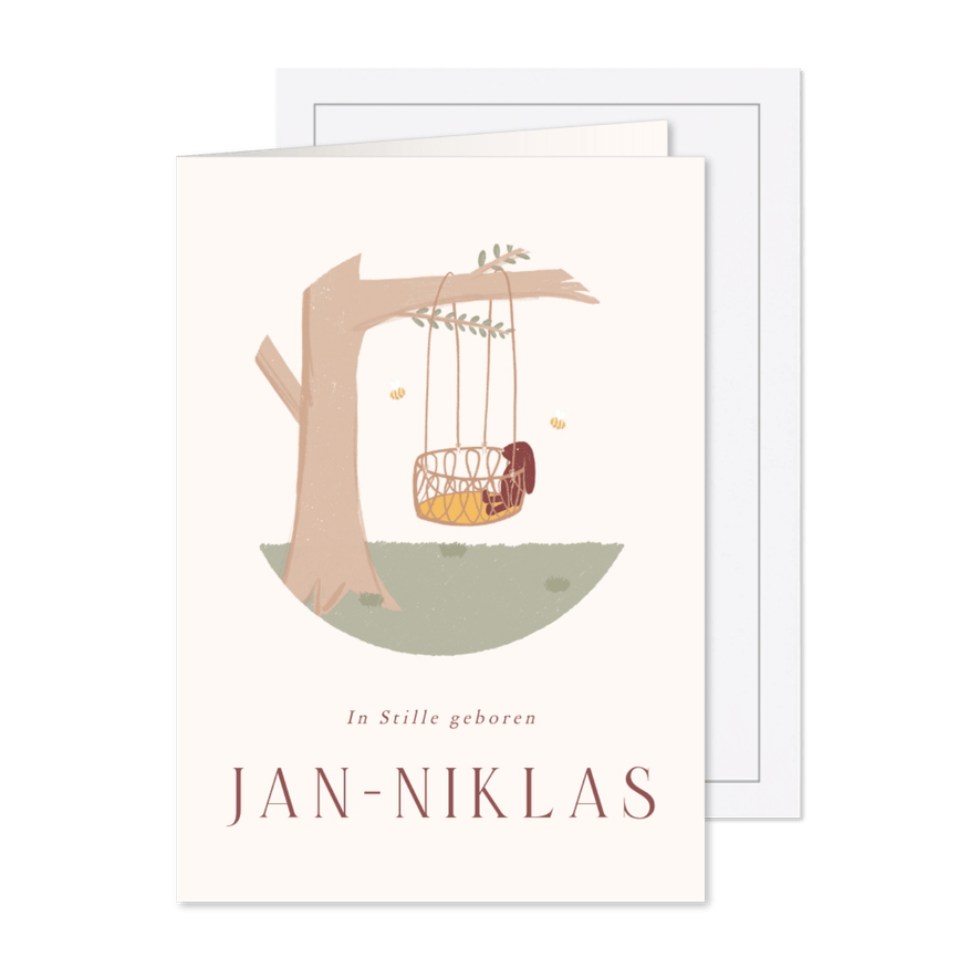 Dankeskarte Sternenkind Hängewiege - Karteneindruck